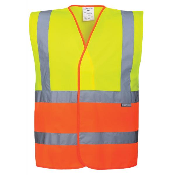 PORTWEST C481YOR Gilet bicolore alta visibilità giallo/arancione