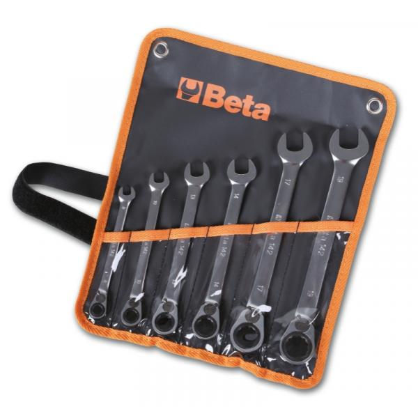 BETA 001420066 - 142/B6 Set 6 chiavi combinate a cricchetto reversibile in  busta